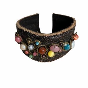 $5 Leather Cuff with Colorful Beading